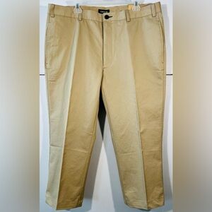 Orvis Ultimate Khakis Pants Mens 40x32 Tan Flat Front Dress Chino Cotton New